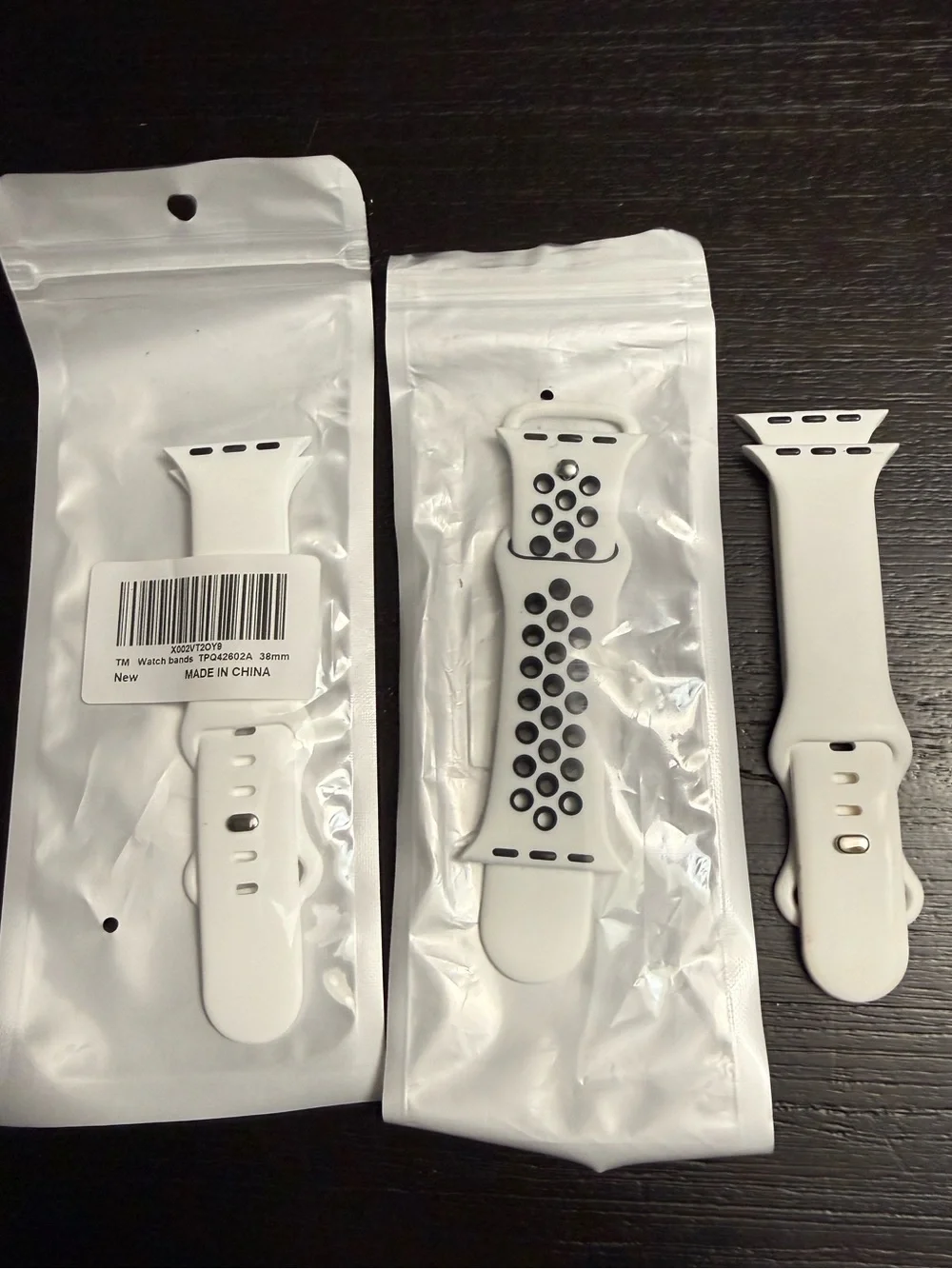 Set of White Silicone Sport Replacement Watch Bands (3) for Smartwatches